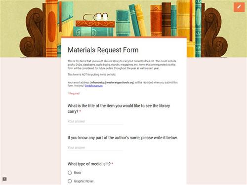 Book Request Form 